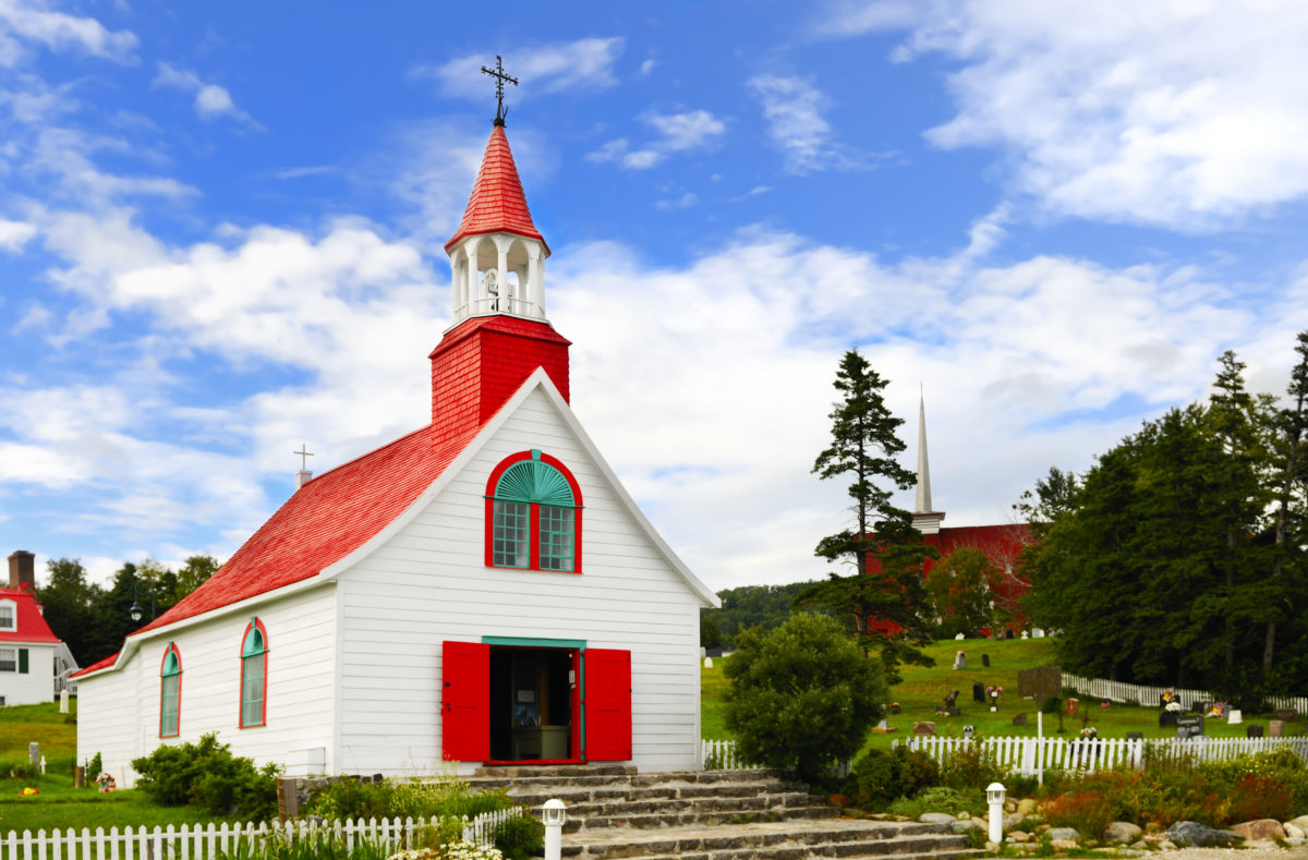 Ehemalige Kirche von Tadoussac aus dem 18. Jahrhundert, Quebec, Kanada