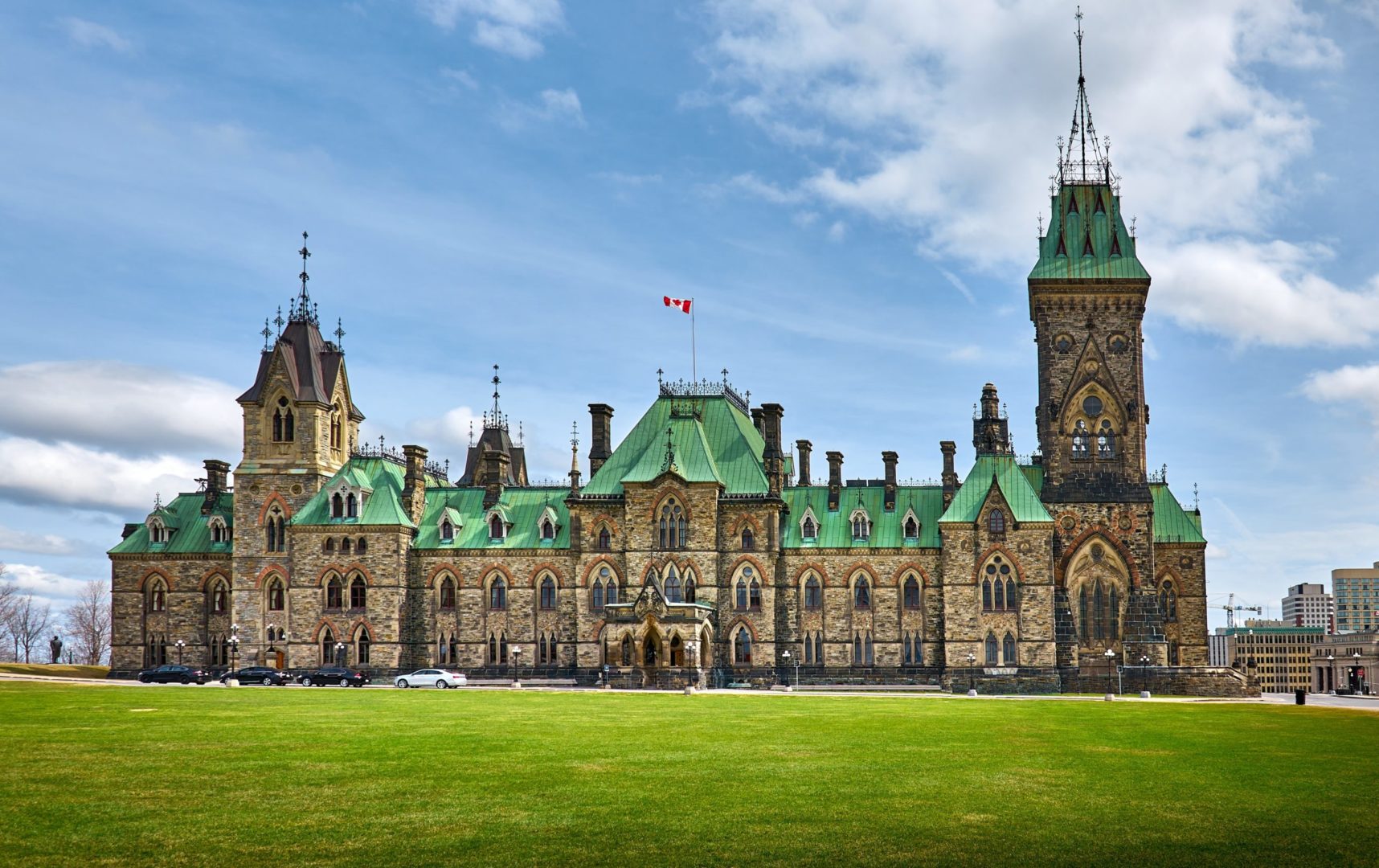 Kanadisches Parlamentsgebäude auf dem Parliament Hill in Ottawa, Ontario, Kanada