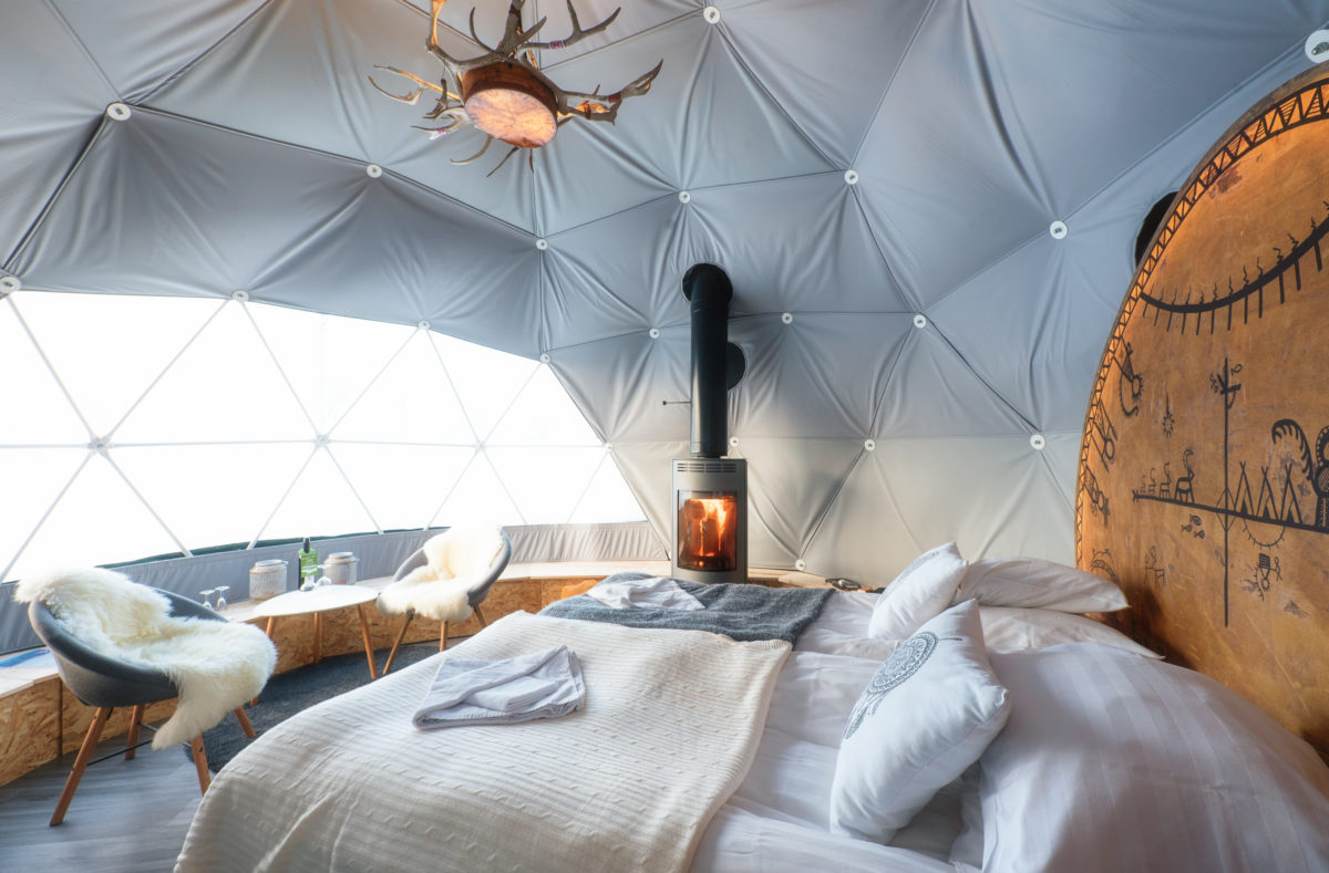 Zimmer in einem Iglu-Schneehotel in Finnisch-Lappland