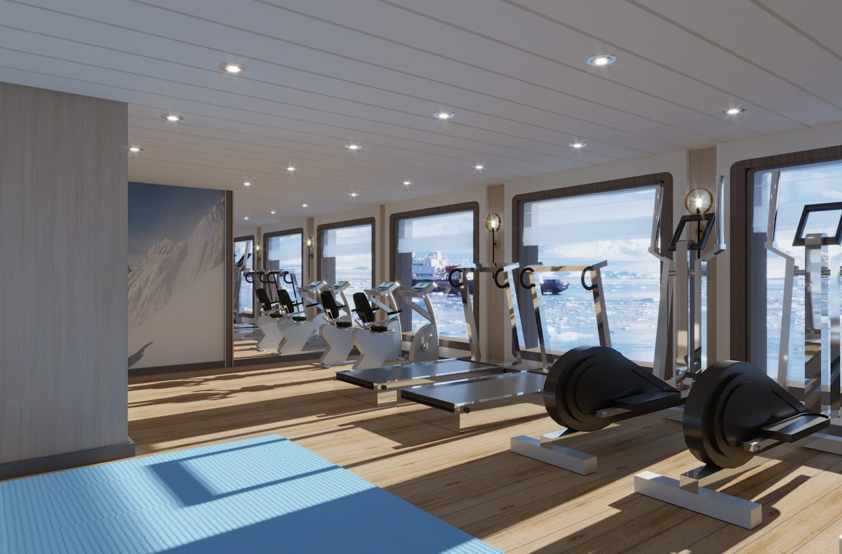 Fitnessraum auf dem Schiff Albatros Kreuzfahrt Spitzbergen