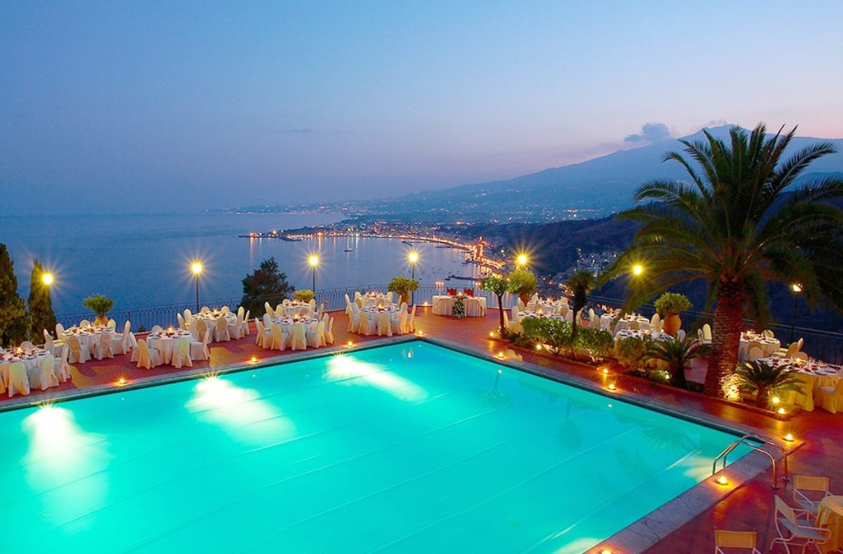 Blick vom Hotel in Taormina, Sizilien