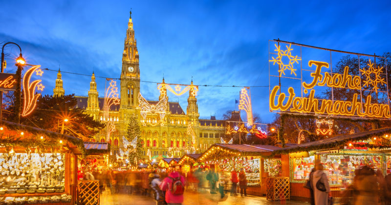 Traditioneller Weihnachtsmarkt in Wien, Österreich