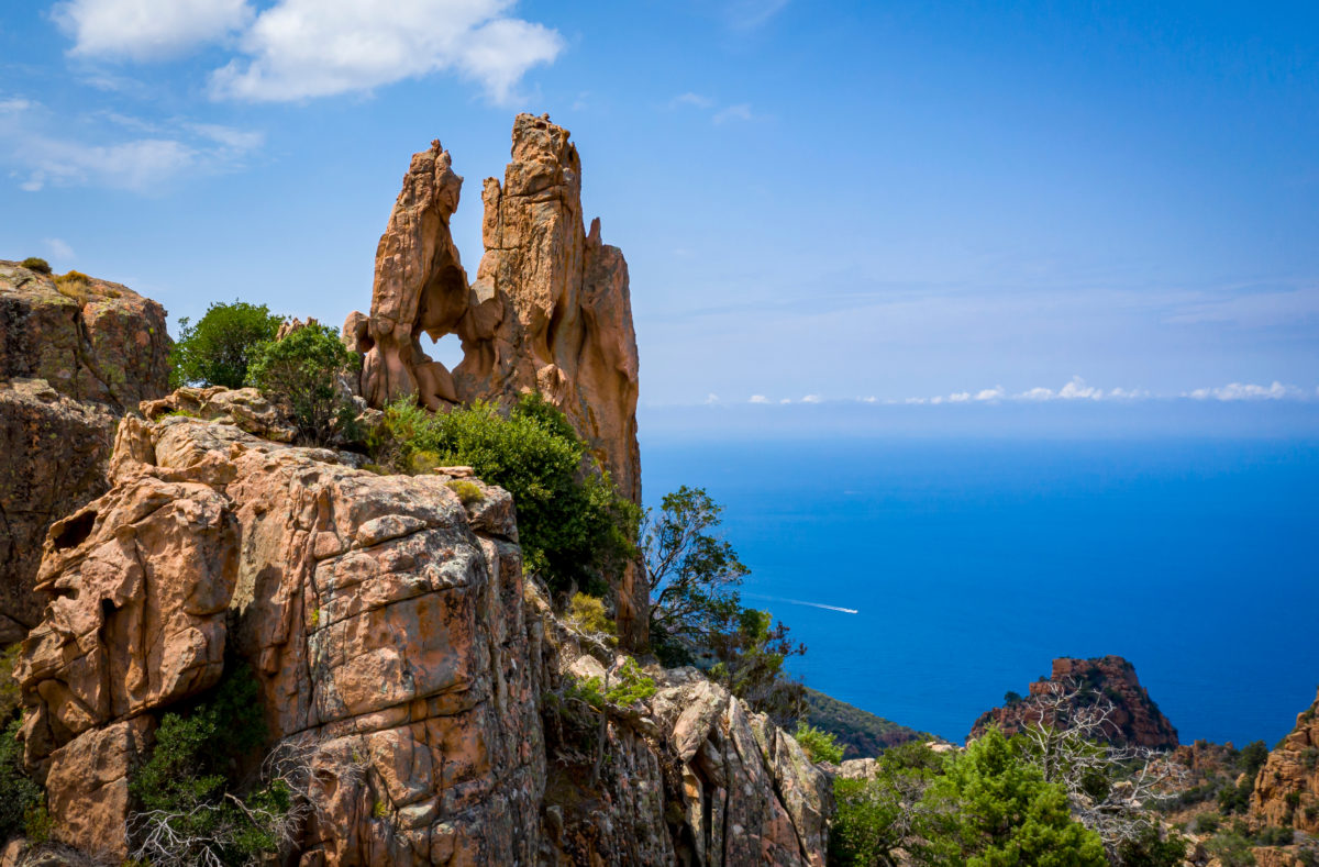 Felsen der Calanques de Piana, Reise nach Korsika