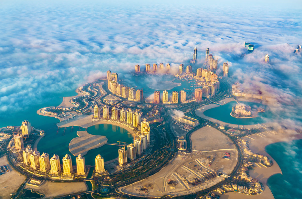 Doha aus der Luft, Persischer Golf