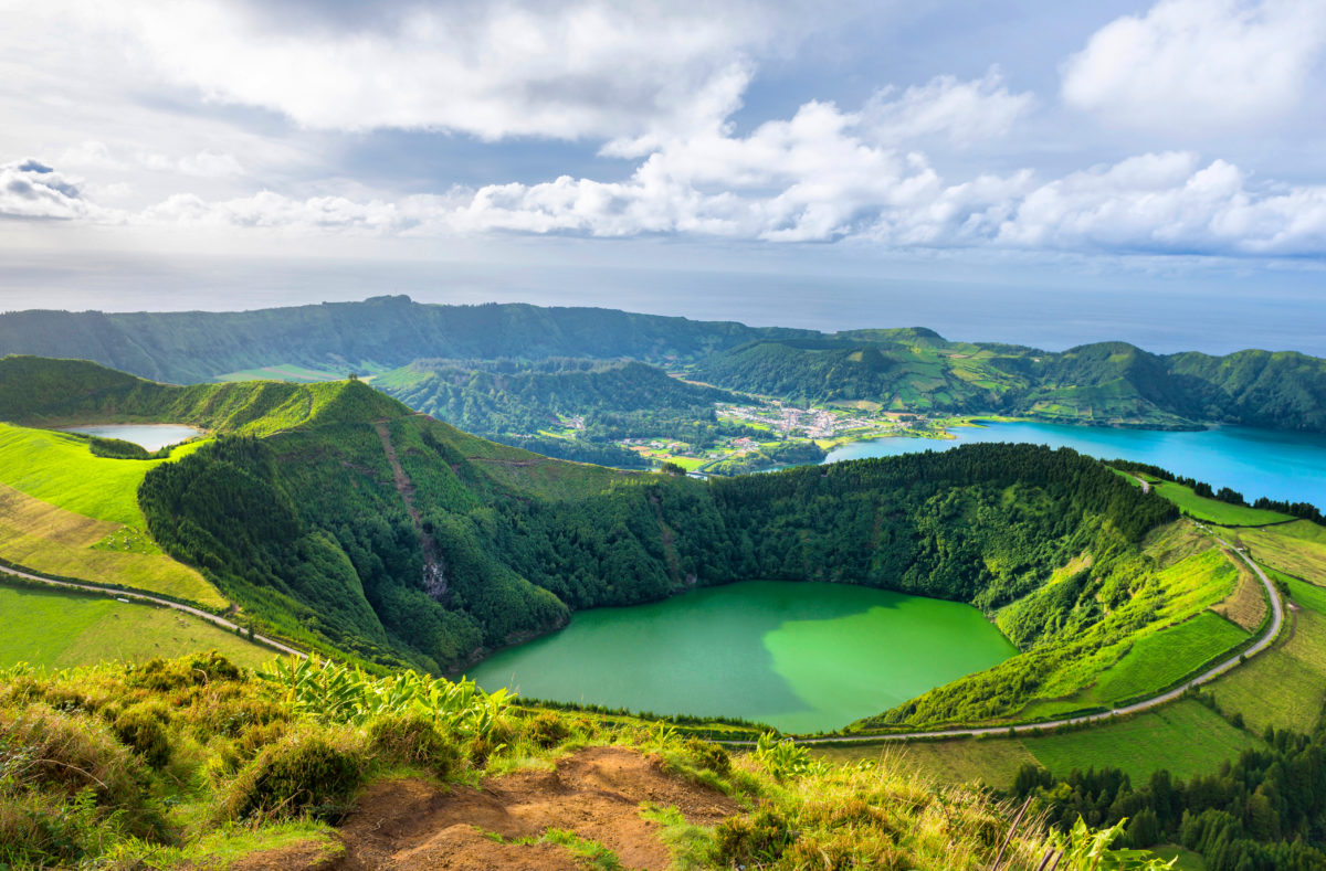 Blick auf den See Ponta Delgada, Insel Sao Miguel, Azoren
