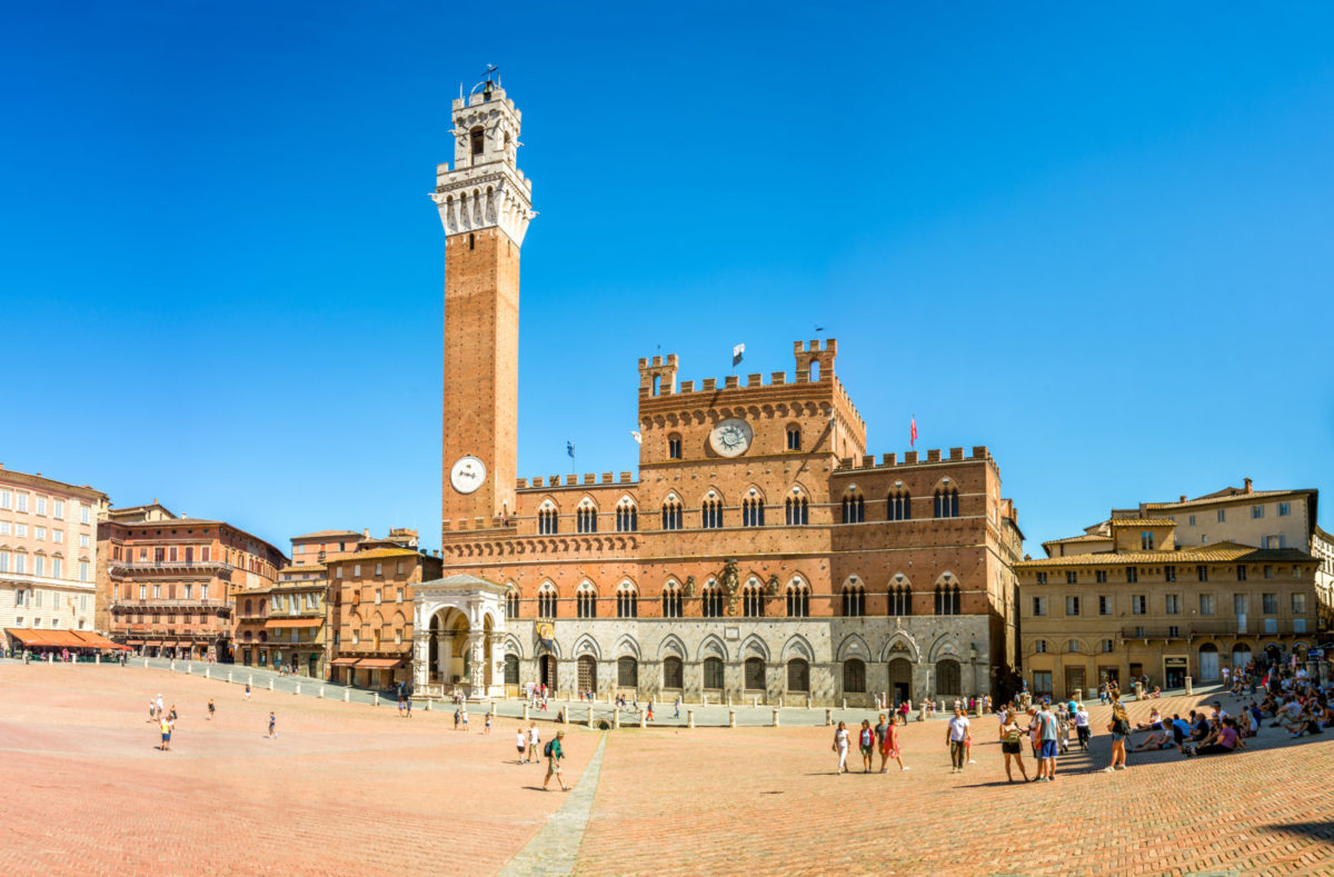Besichtigung von Siena, Piazza del Campo, in der Toskana