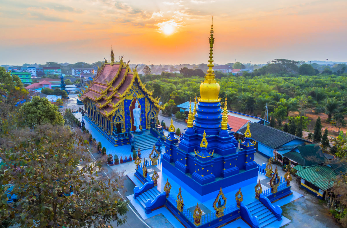 Wat Rong Seua Ten, Blauer Tempel in Chiang Rai, Thailand