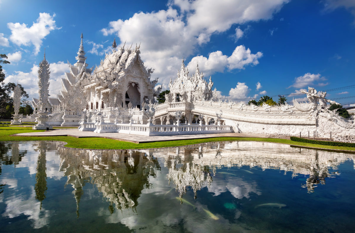 Wat Rong Khun, der weiße Tempel in Chiang Rai, Thailand
