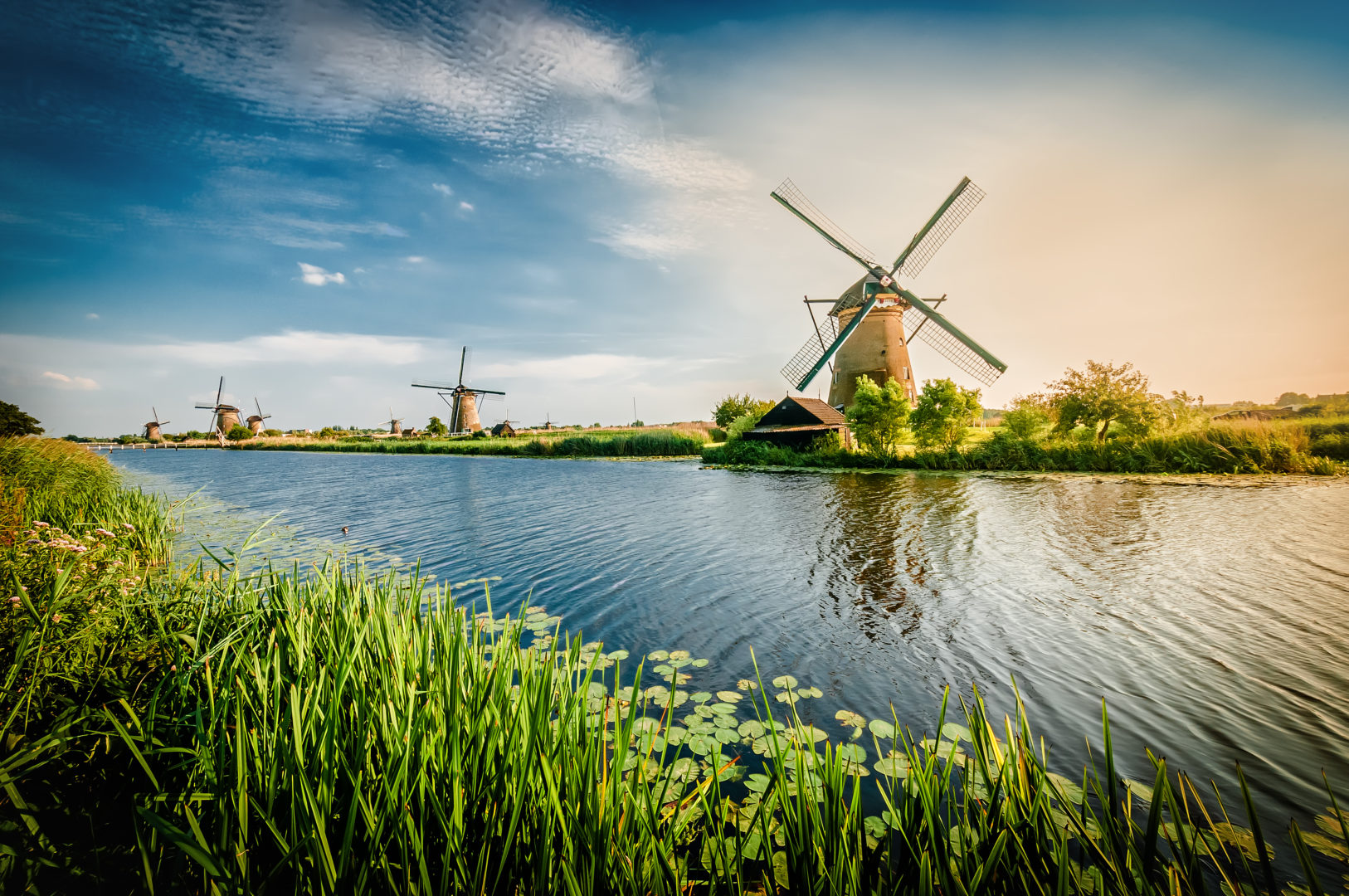 Windmühlen in der Nähe von Rotterdam, Niederlanden