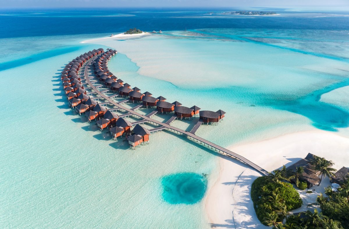 Ansicht over-water suites Anantara Dhigu Maldives Resort