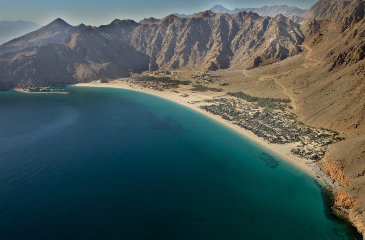 Blick auf die Zighy Bay Musandam-Halbinsel Oman