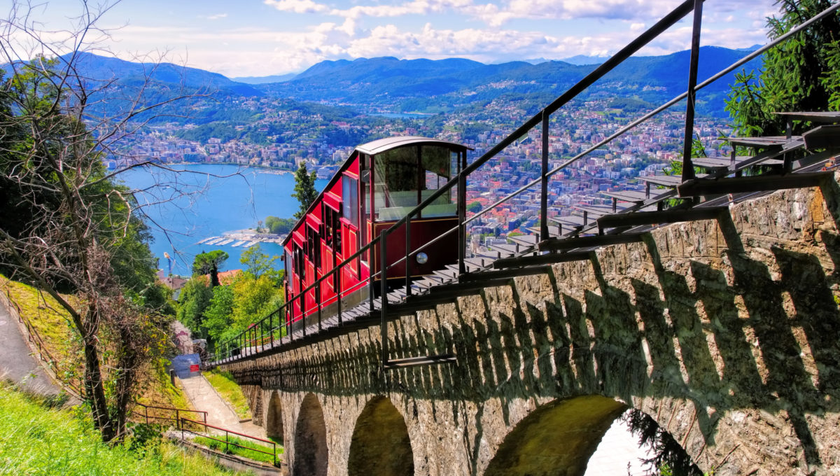 Standseilbahn von Lugano auf den Monte Brè, Schweiz