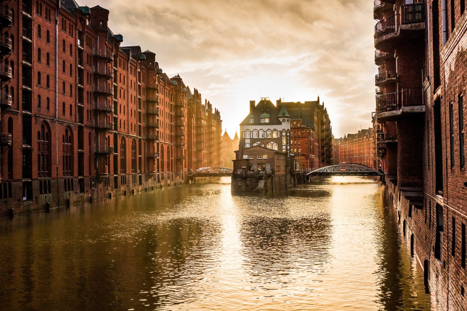 Besuchen Hamburg in Deutschland und die Speicherstadt