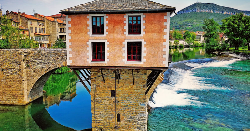 Tarn-Wassermühle in Millau, Frankreich