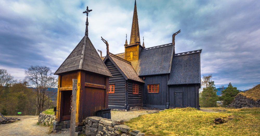 Garmo Stabkirche in Lillehammer, Norwegen
