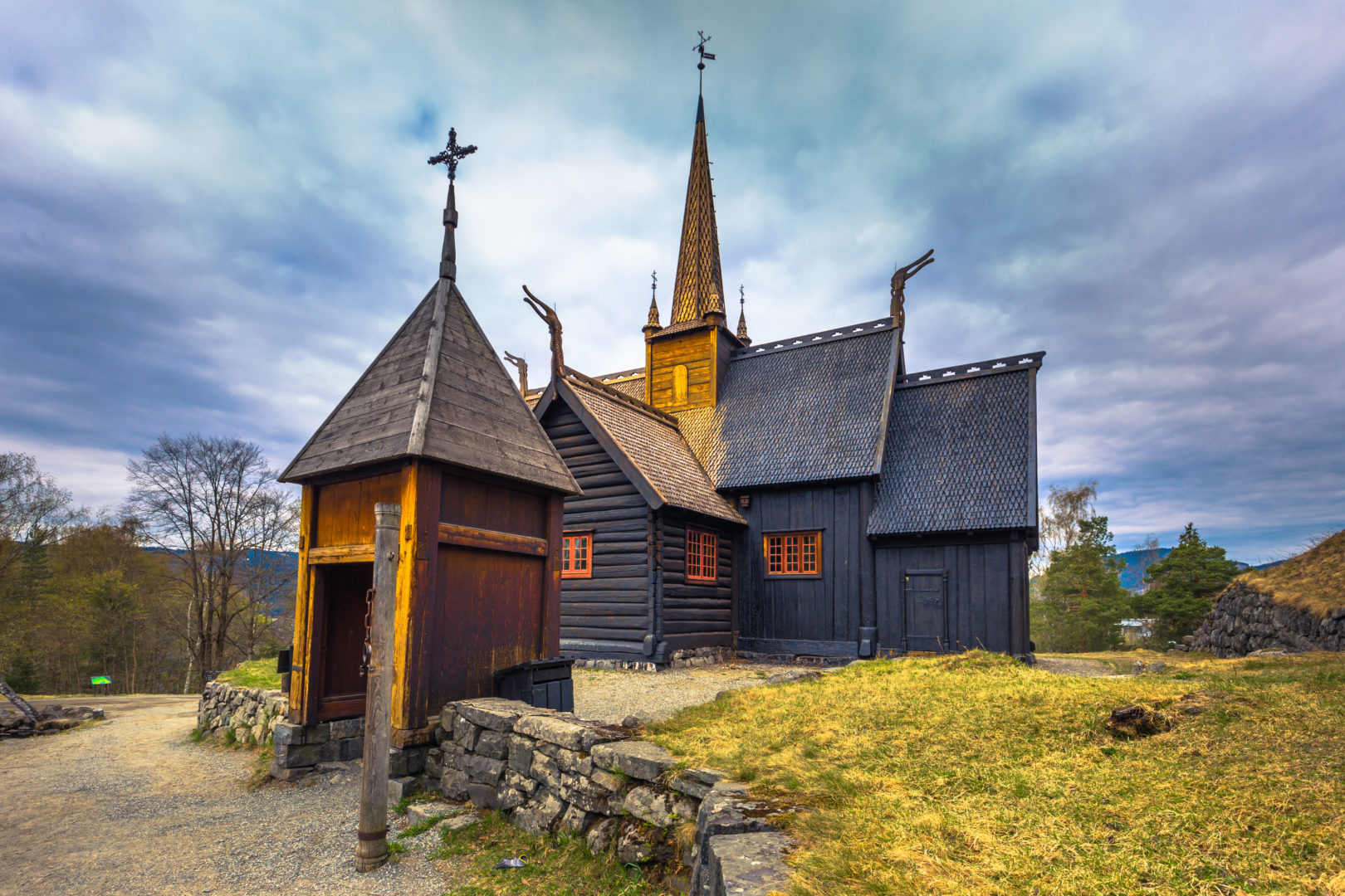 Garmo Stabkirche in Lillehammer, Norwegen