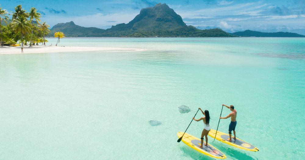 Exklusiver Privatstrand in Bora Bora auf der Paul Gauguin Polynesien Kreuzfahrt