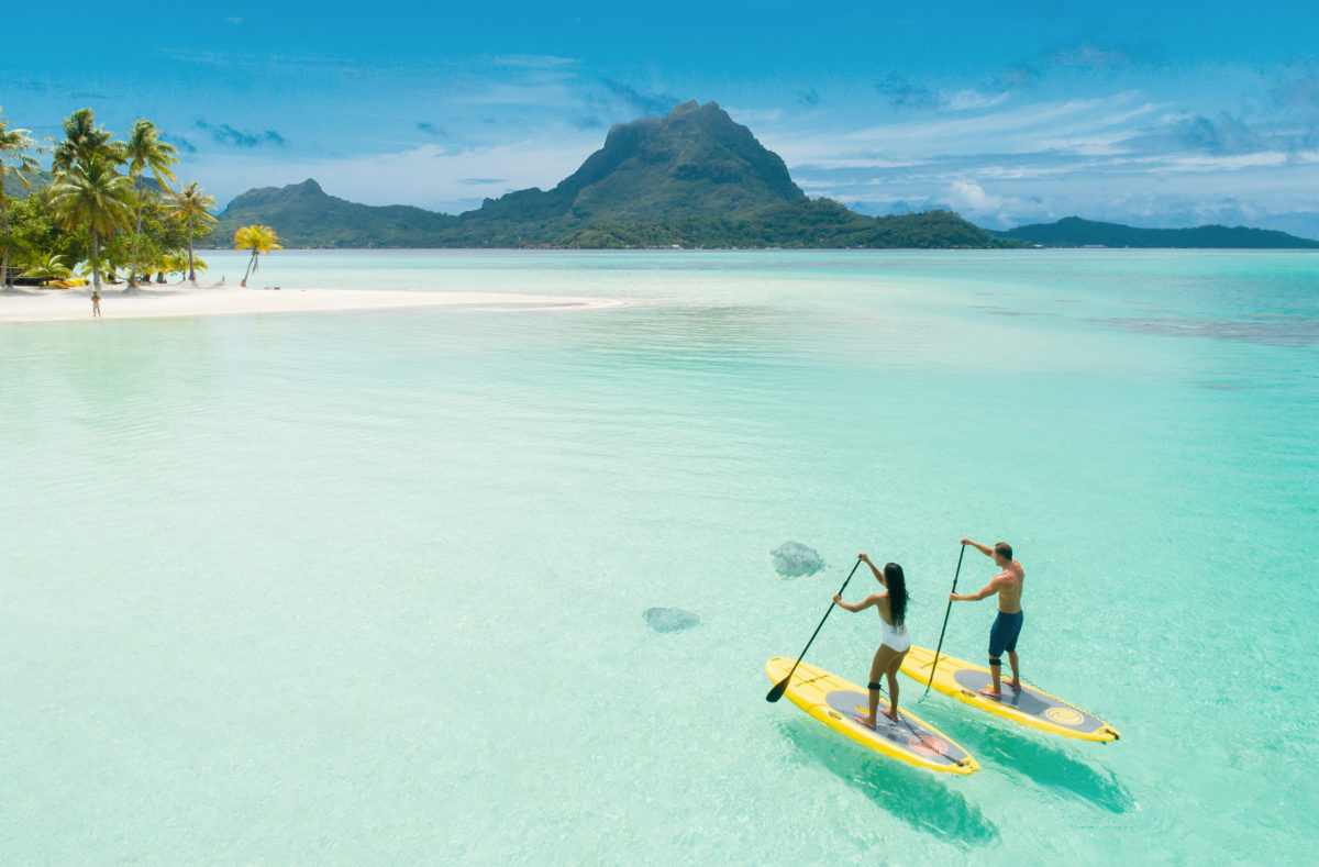 Exklusiver Privatstrand in Bora Bora auf der Paul Gauguin Polynesien Kreuzfahrt