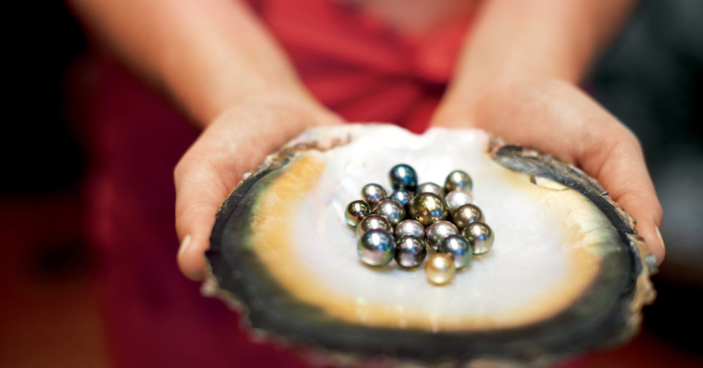 Schwarze Perlen aus Polynesien
