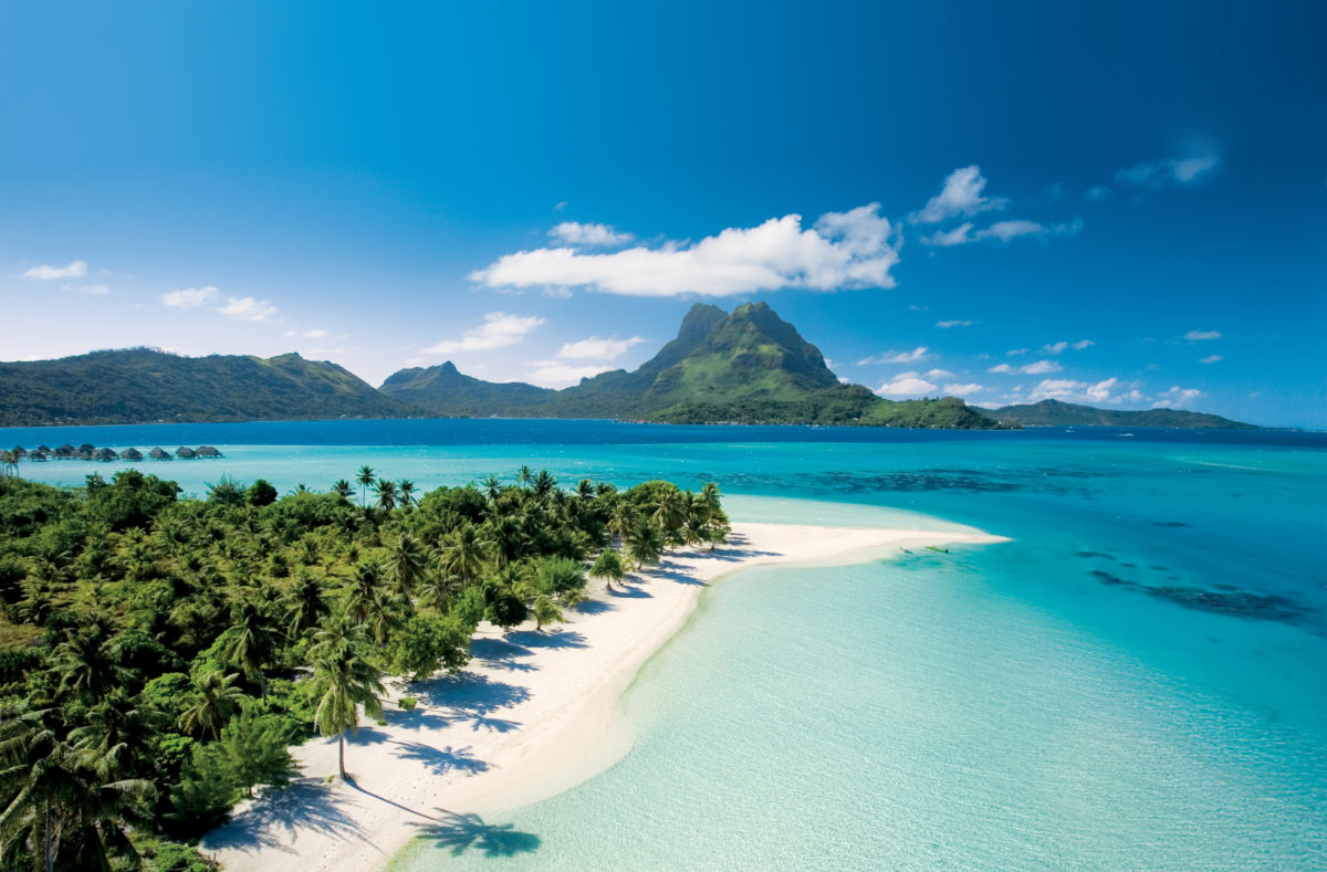 Privatstrand von Bora Bora in Polynesien