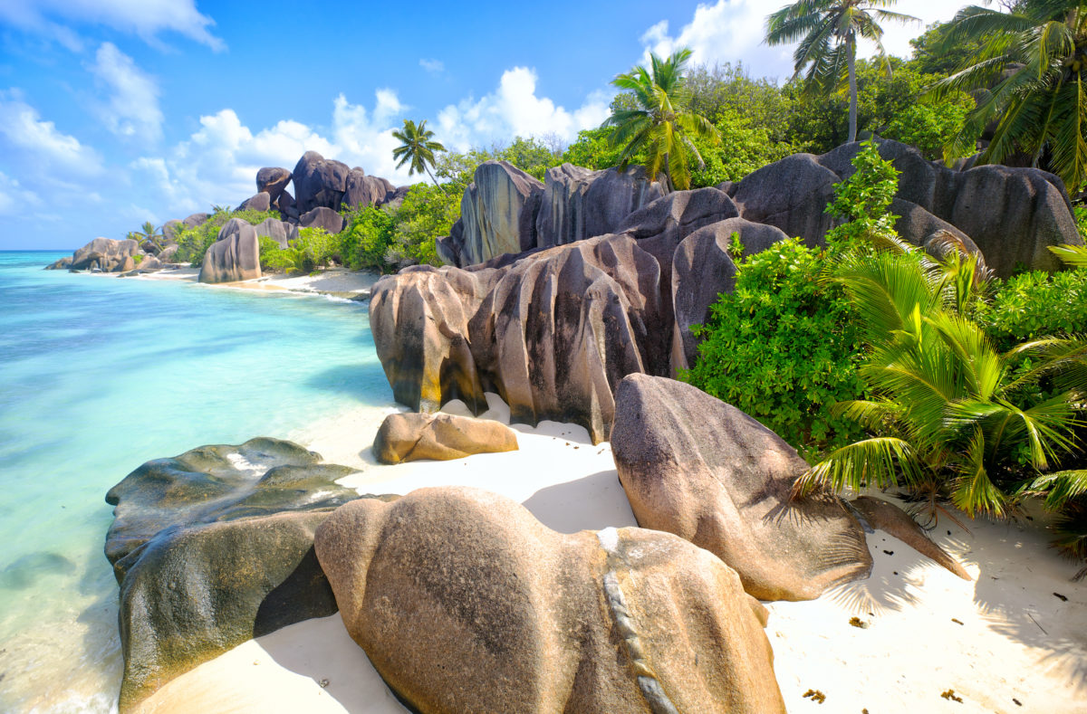 Strand von Anse Source d'Argent, Insel La Digue, Seychellen