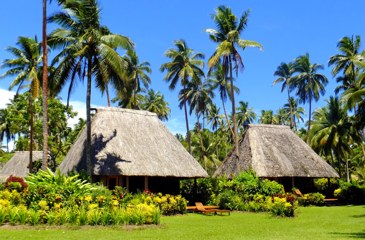 Strohgedecktes Haus, Insel Vanua Levu, Fidschi, Südpazifik