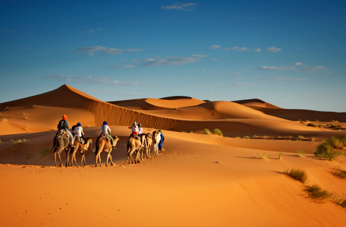 Kamelritt in der Wüste, Reise nach Oman