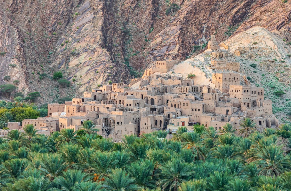 Typisches Dorf im Oman, in der Nähe von Nizwa