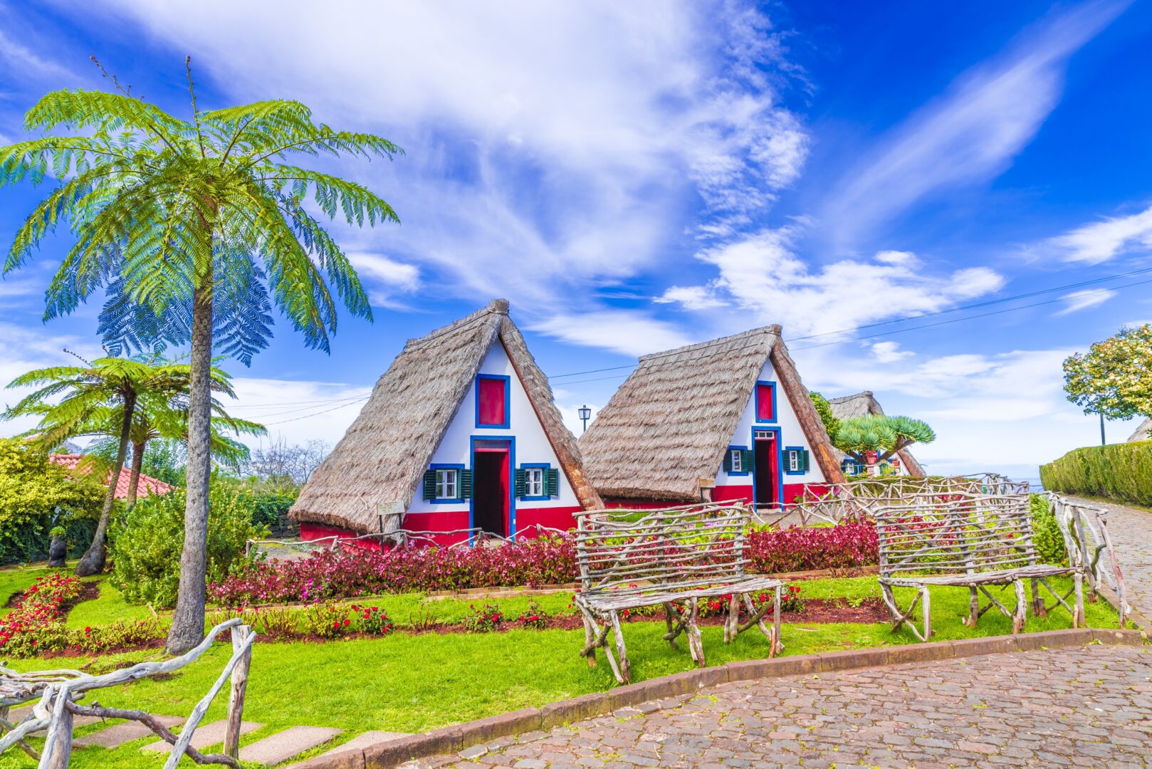 Traditionelle Häuser auf Madeira, Portugal