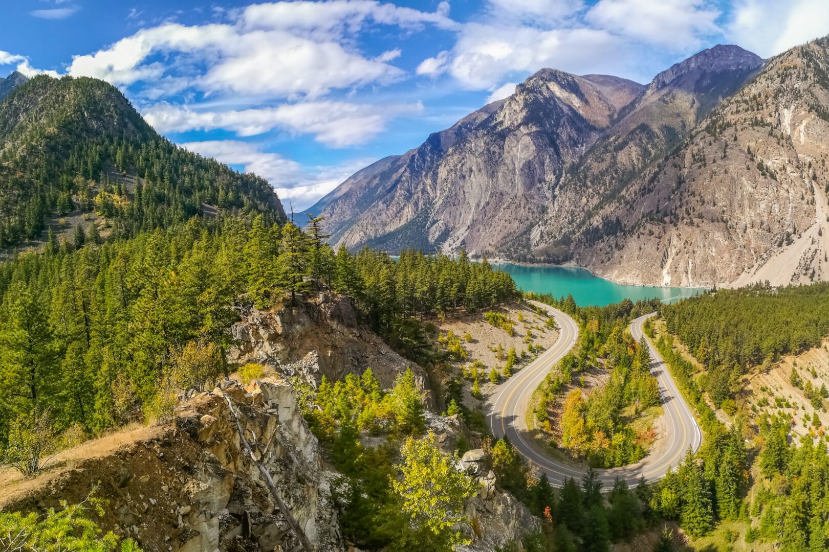 Aussichtspunkt am Seton Lake, Lillooet, British Columbia, Westkanada