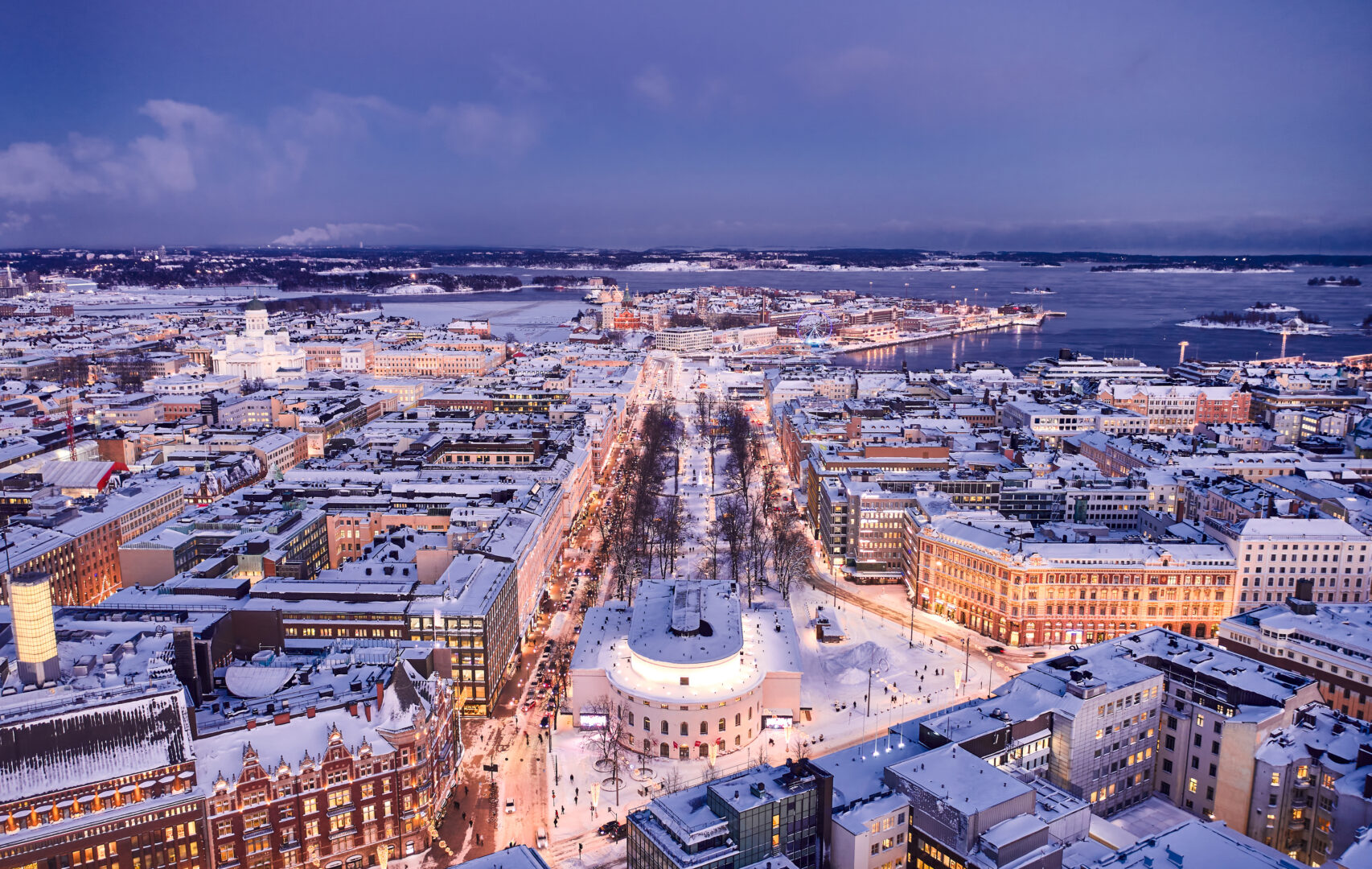 Blick auf Helsinki im Winter, Finnland