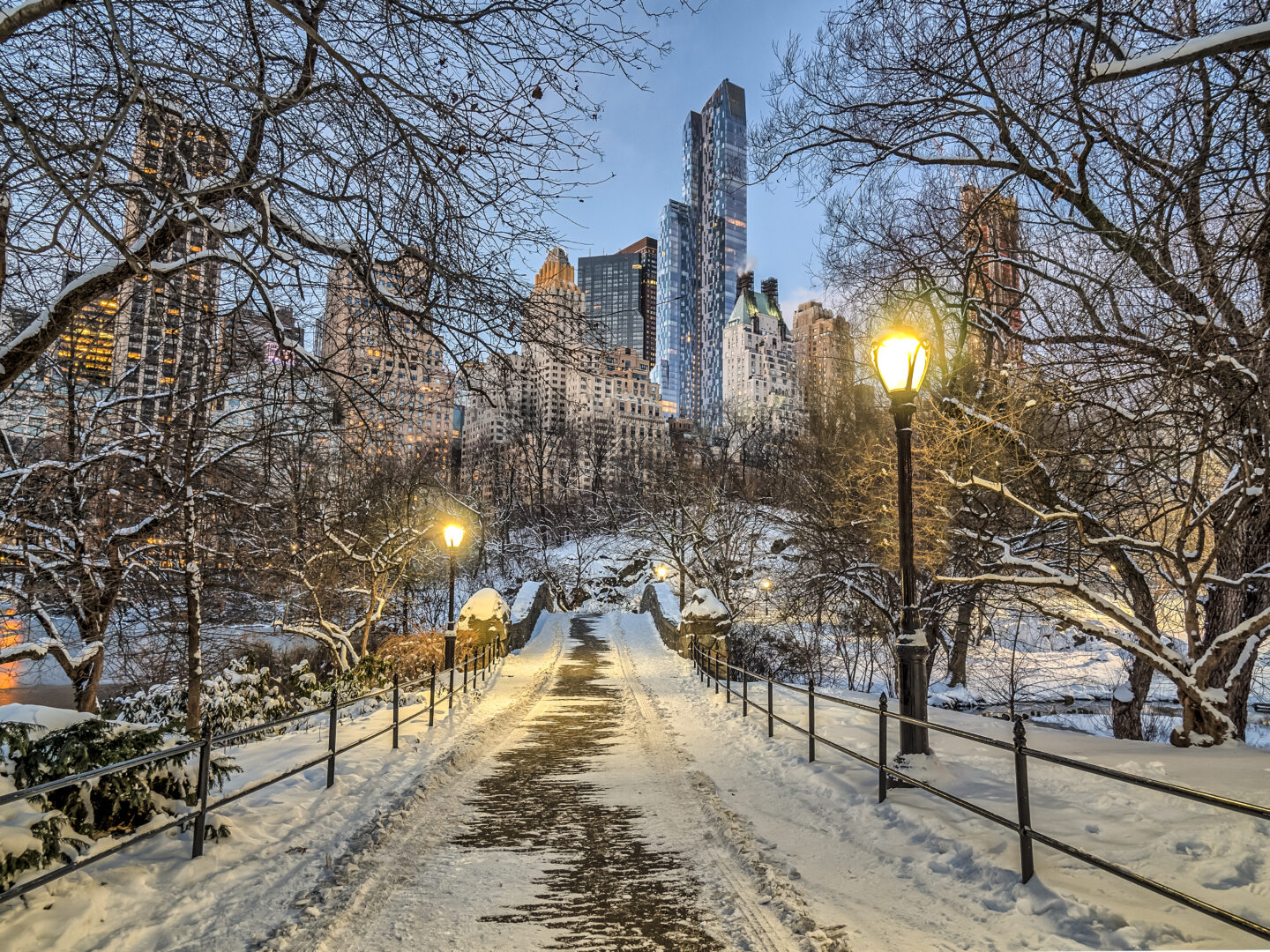 Der Central Park im verschneiten Winter in New York, USA