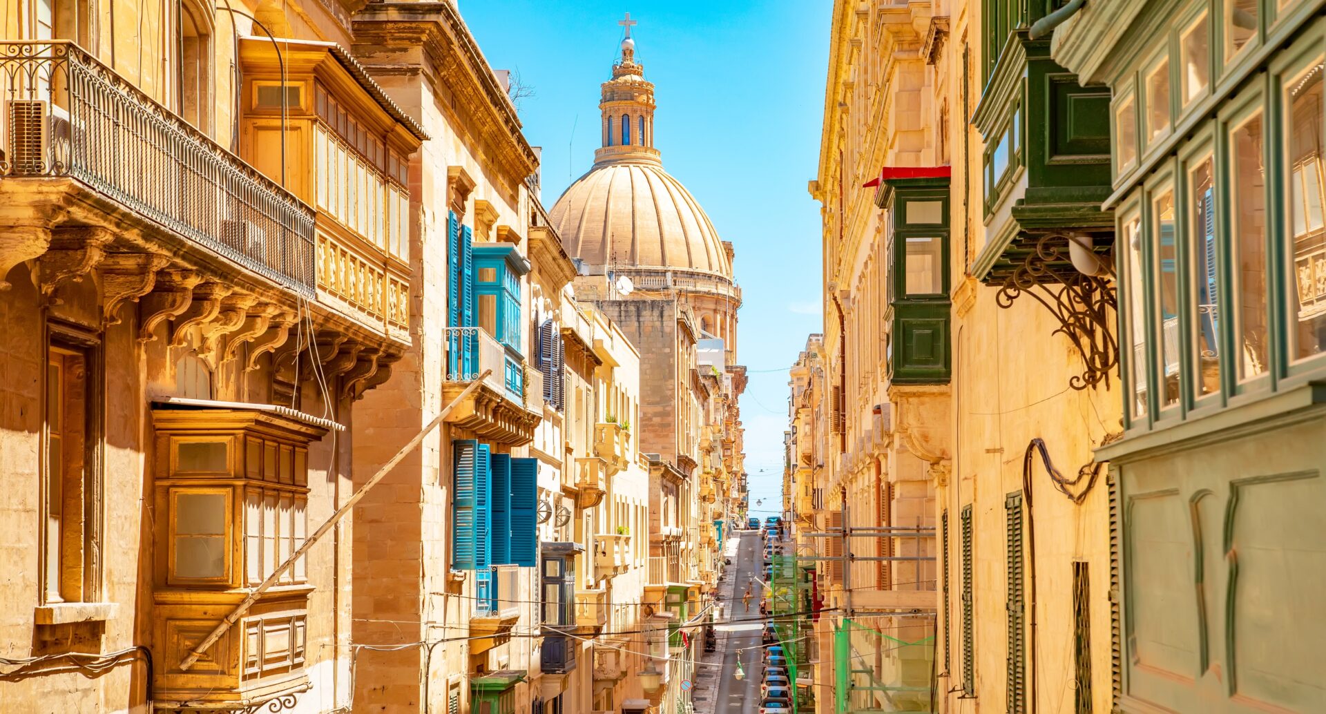 Straße in Valletta, der Hauptstadt von Malta